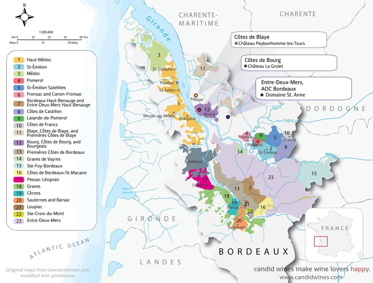 karte Bordeaux pilīm