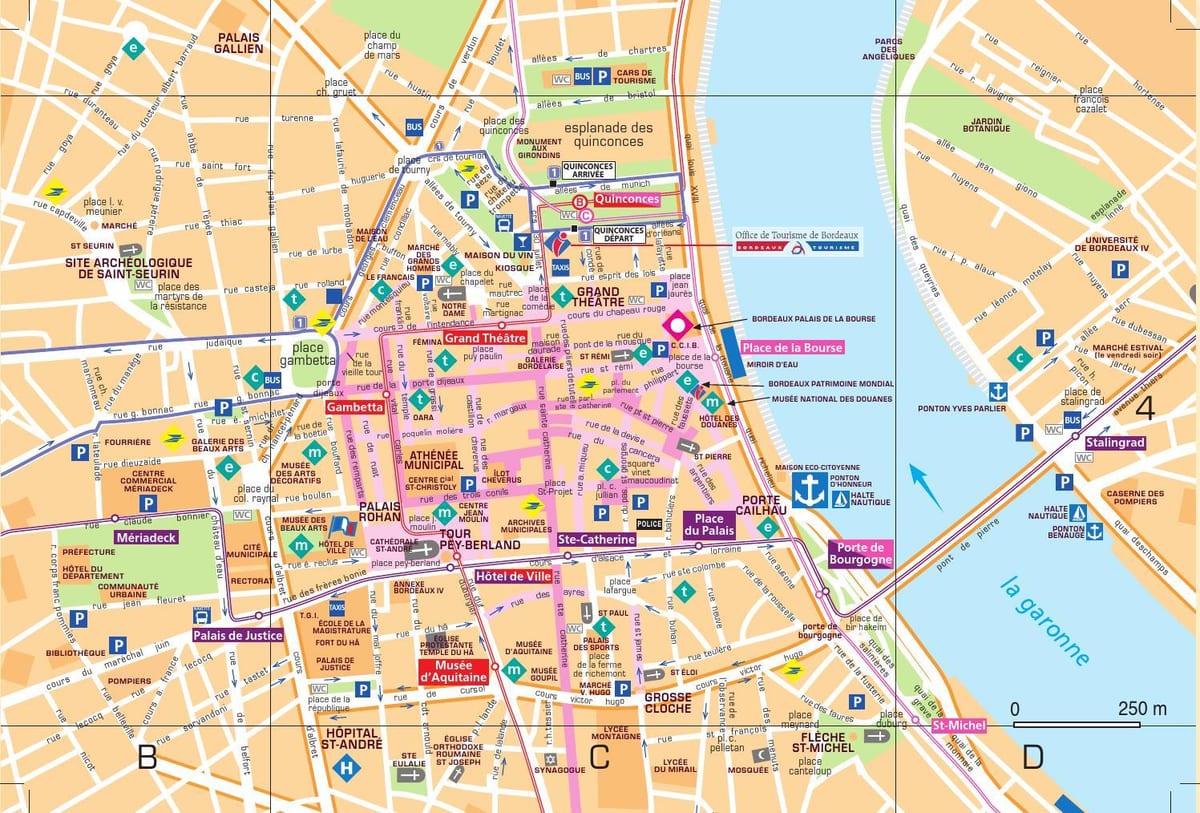 ielu karte Bordo pilsētas centrs