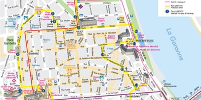 Bordo pilsētas centra karte