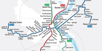 Bordo tramvaju sistēmu kartē