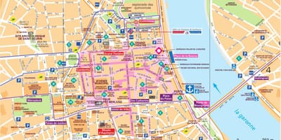Ielu karte Bordo pilsētas centrs